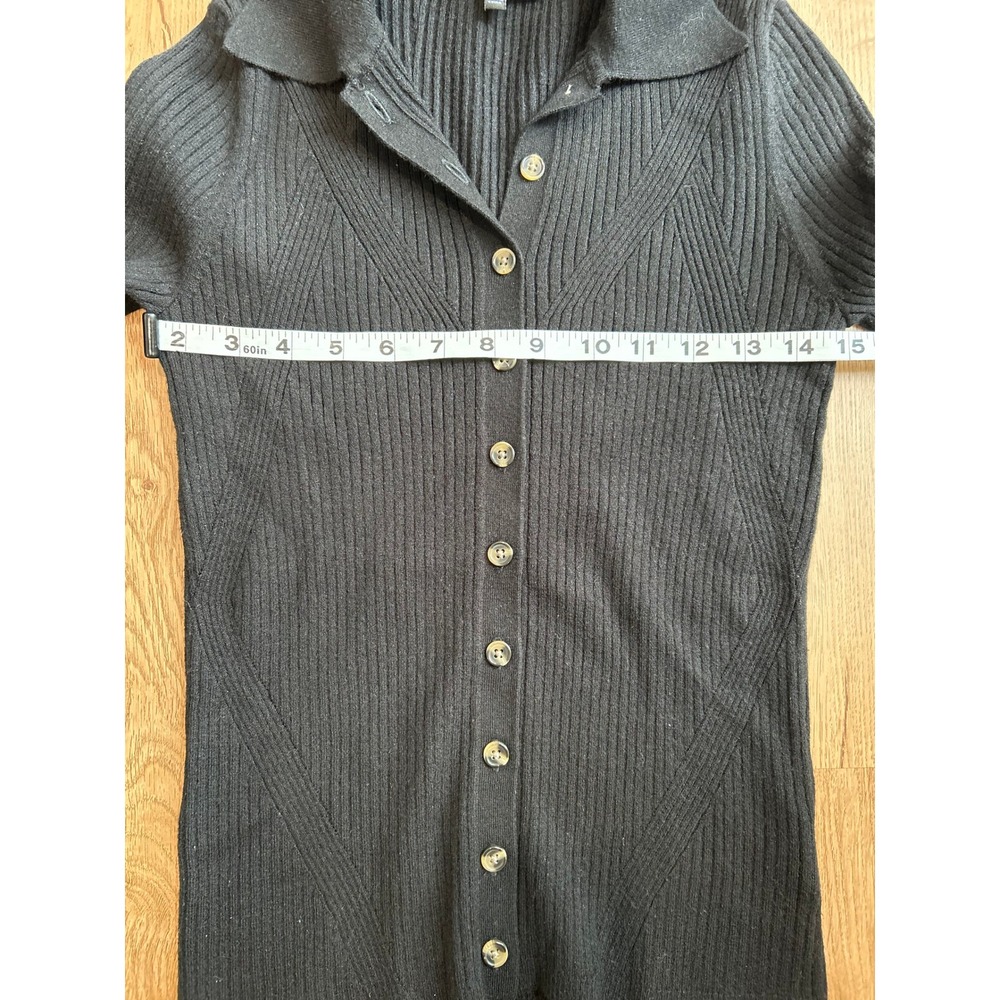 PAIGE Jayde Collared Buttondown Cardigan Ribbed Knit Small Cuff Detail - Picture 8 of 9